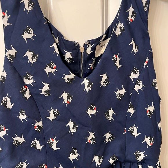 Everly Boston Terrier Dog Print Chiffon Dress in Medium - Picture 2 of 7